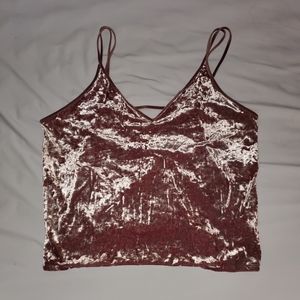 American Eagle Crushed Velvet Crop Tank